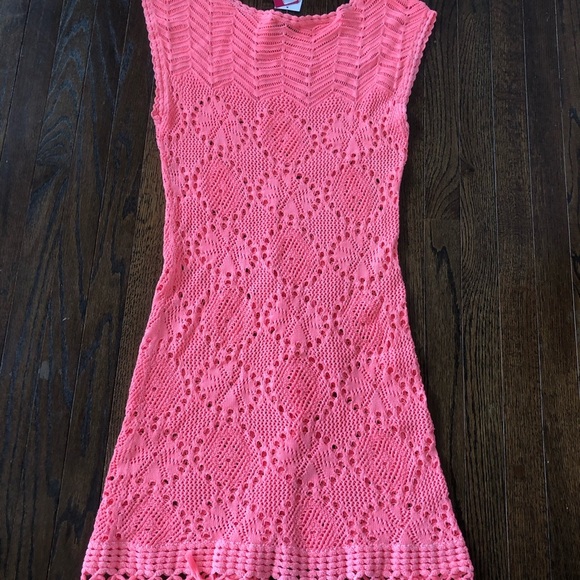 Lilly Pulitzer Women's L Adabelle Crocheted Sweater Dress in Yummy Melon - NWT! - Picture 8 of 9